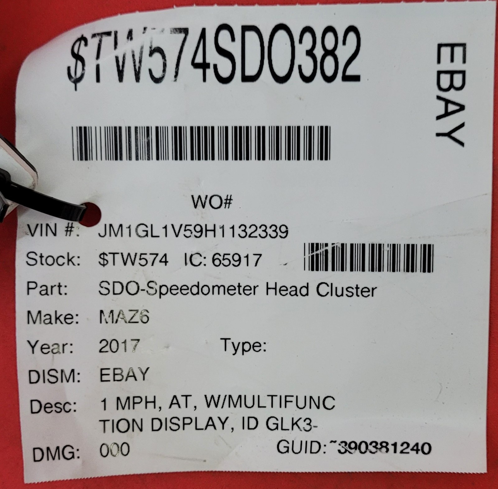 2017 MAZDA CX-5 USED INSTRUMENT CLUSTER P#KD45 55 430