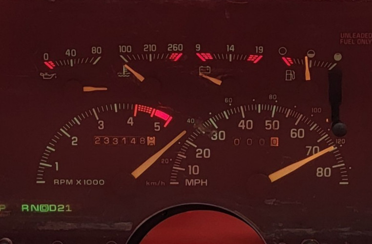 1994 CHEVROLET SUBURBAN USED INSTRUMENT CLUSTER P#16140289