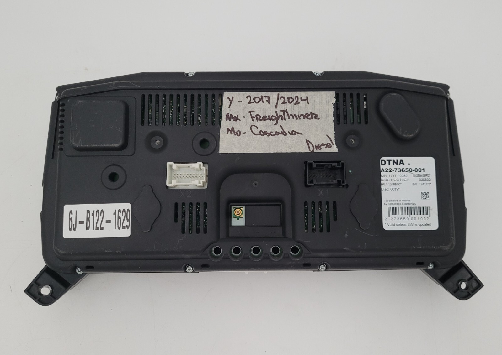 2017 FREIGHTLINER CASCADIA USED INSTRUMENT CLUSTER P#A22-73650-001